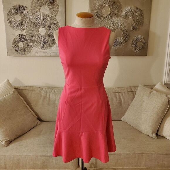 Love Ady Ruffle-Hem Fit & Flare Dress size Medium in Pink - NEW - Picture 2 of 11